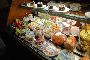 Hungry? Here's part of a buffet at a "Buschenschank" (bush inn) in Austria.