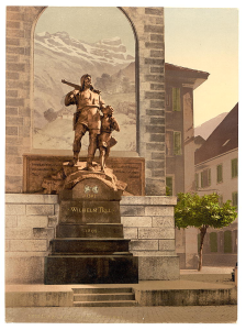 Tell's statue in Altdorf, Switzerland. Library of Congress Prints & Photographs Division, public domain