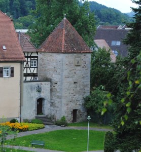 The grave digger was jailed for eight days in this tower in Murrhardt, Germany.