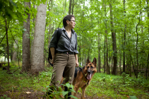 Human remains detection team Cat Warren and Solo at work.