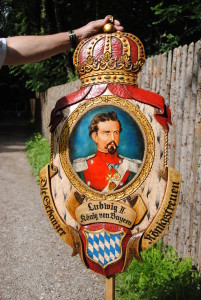 Ludwig II depicted on a sign