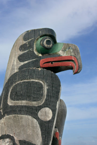 Raven totem pole.