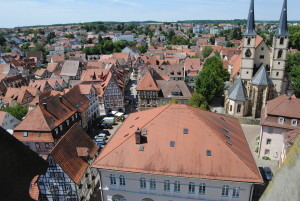 A view of Bad Wimpfen from the top of the Blue Tower.