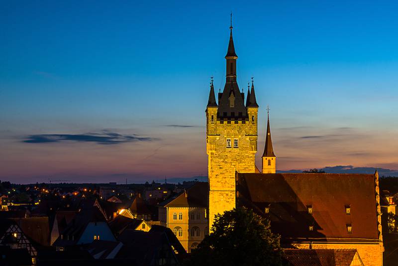 Bad Wimpfen's Blue Tower, where the tower keeper lives.