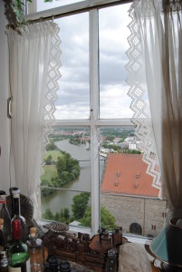 The tower keeper's view over the Neckar River.