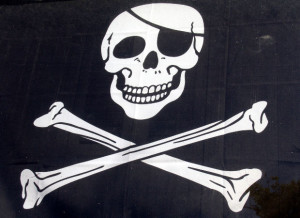 Jolly Roger as skulls and crossbones