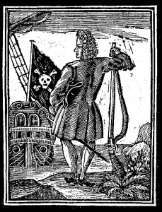 1725 woodcut of the Jolly Roger