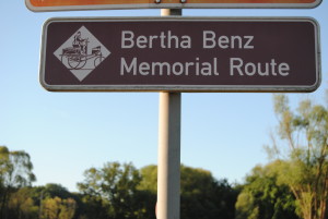 Signs for the Bertha Benz Memorial Route between Mannheim and Pforzheim.