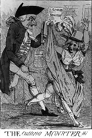 London Monster slashing a woman's backside. 