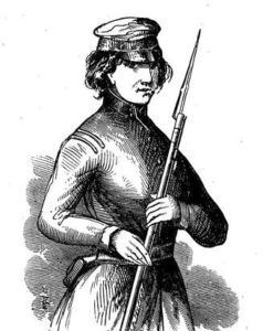 Eliza Allen Billings as a soldier.