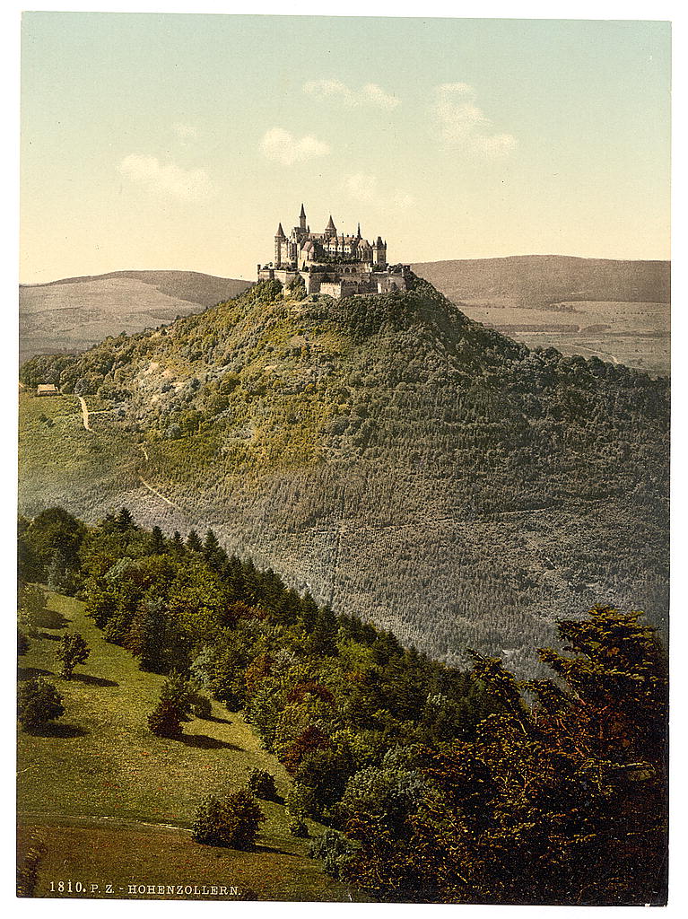 Hohenzollern castle on a 19th-c. postcard