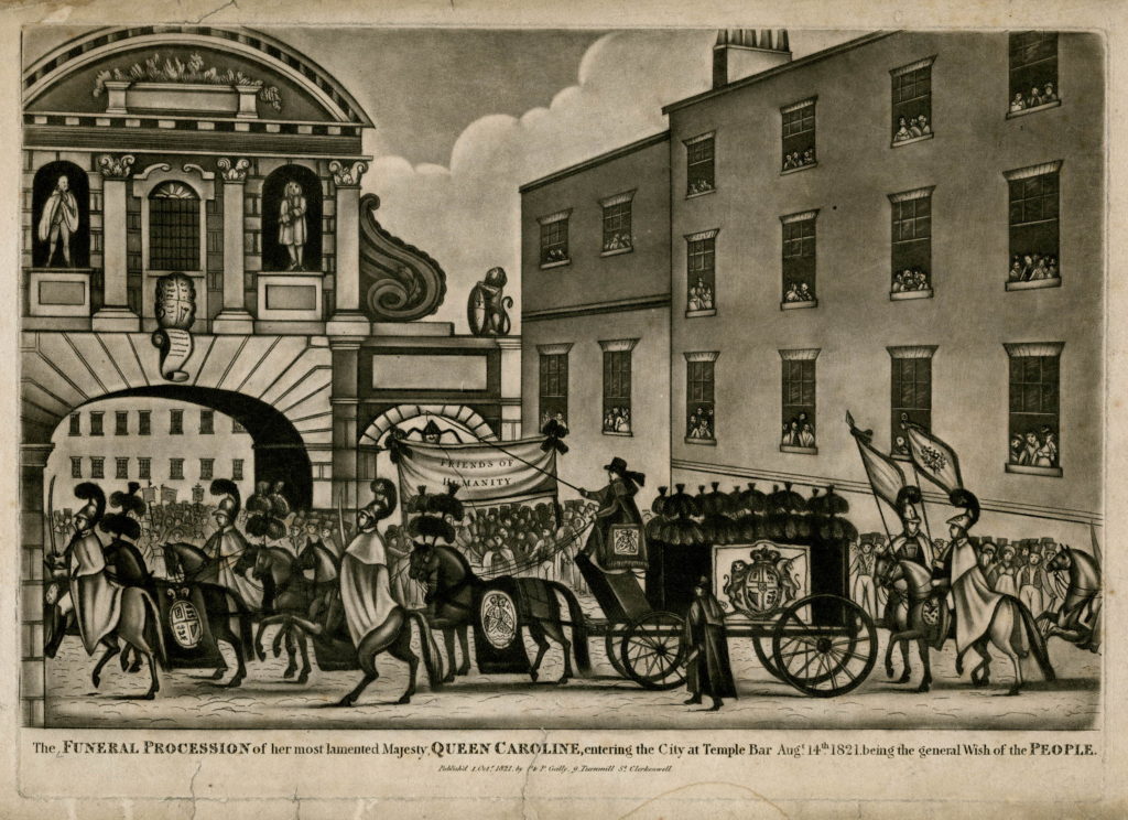 Queen Caroline's funeral procession became the origin of the police lineup