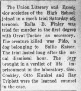 "Fido" appears as a generic name in a mock trial in 1906.