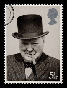 Churchill with his iconic cigar.