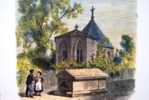 Illustration of the Regiswindis chapel next to the church.